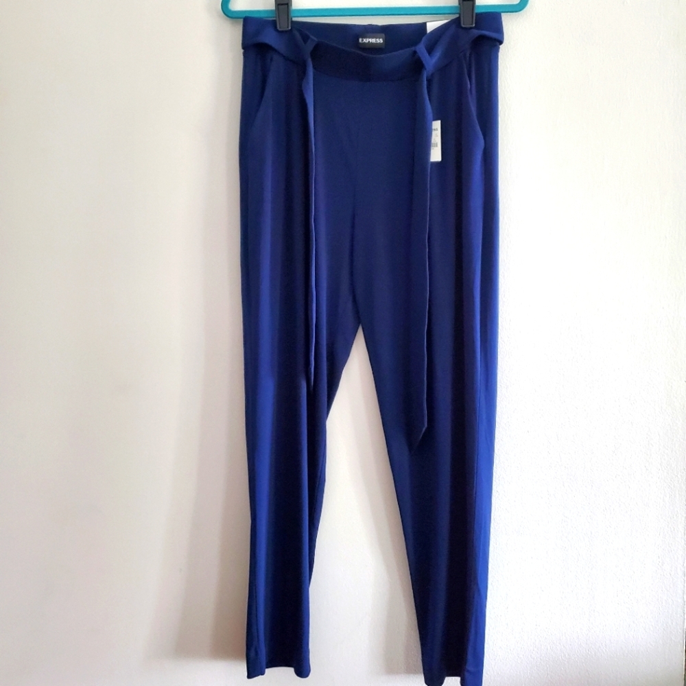 Navy Blue Express Ankle Mid Rise Pants